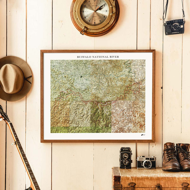 Buffalo River Shaded Relief Map - Muir Way - Relief Series