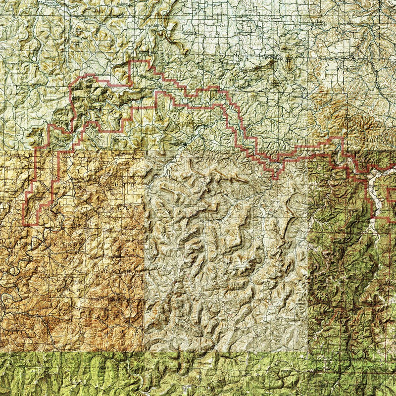 Buffalo River Shaded Relief Map - Muir Way - Relief Series