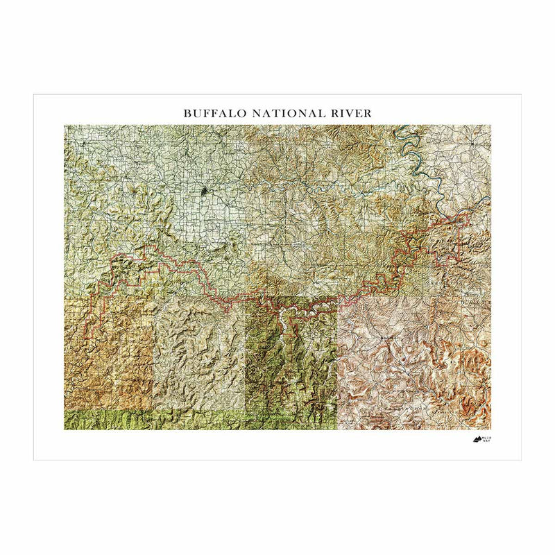 Relief Map of Buffalo River National Park