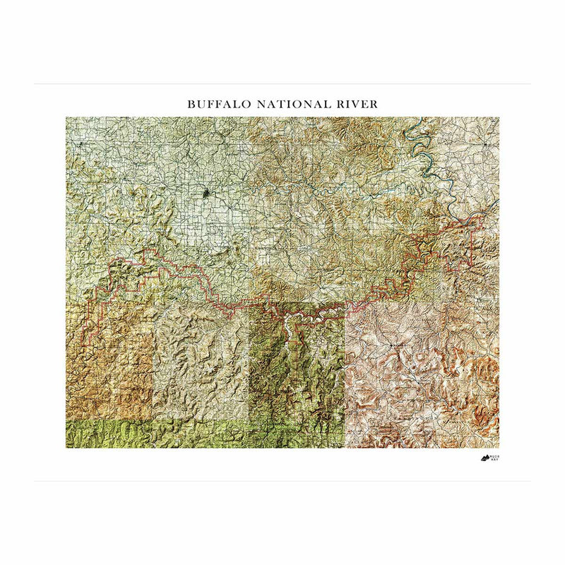 Buffalo River Shaded Relief Map - Muir Way - Relief Series