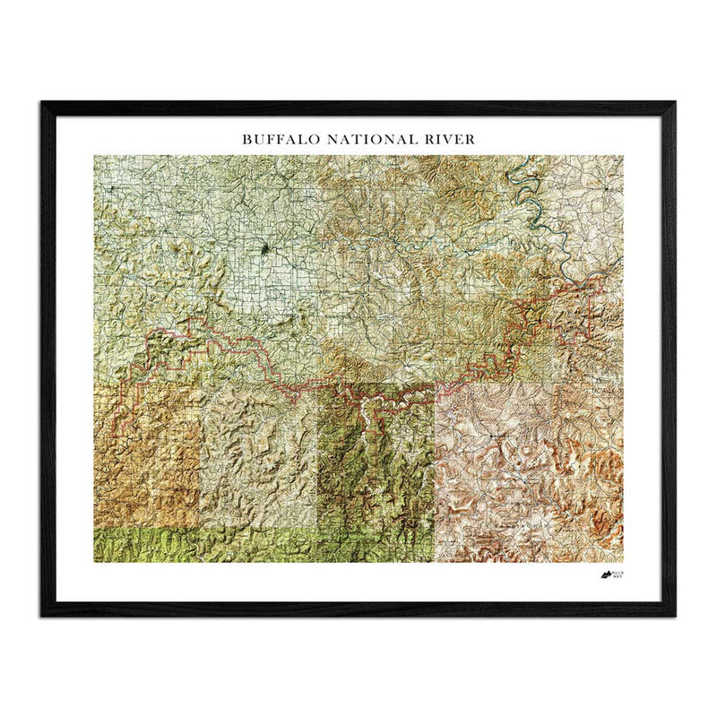 Buffalo River Shaded Relief Map - Muir Way - Relief Series