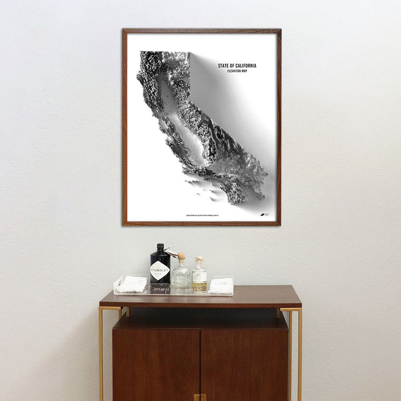 California Elevation Map - Muir Way - Elevation