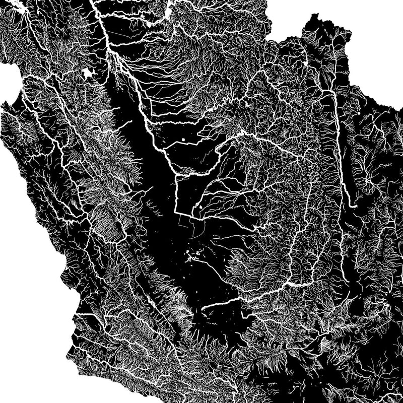 California Regional Hydrological Map - Muir Way - Hydrology