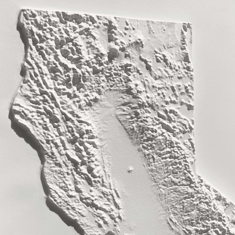 3D California Raised Relief Map Muir Way