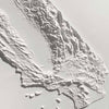California 3D Raised Relief Map