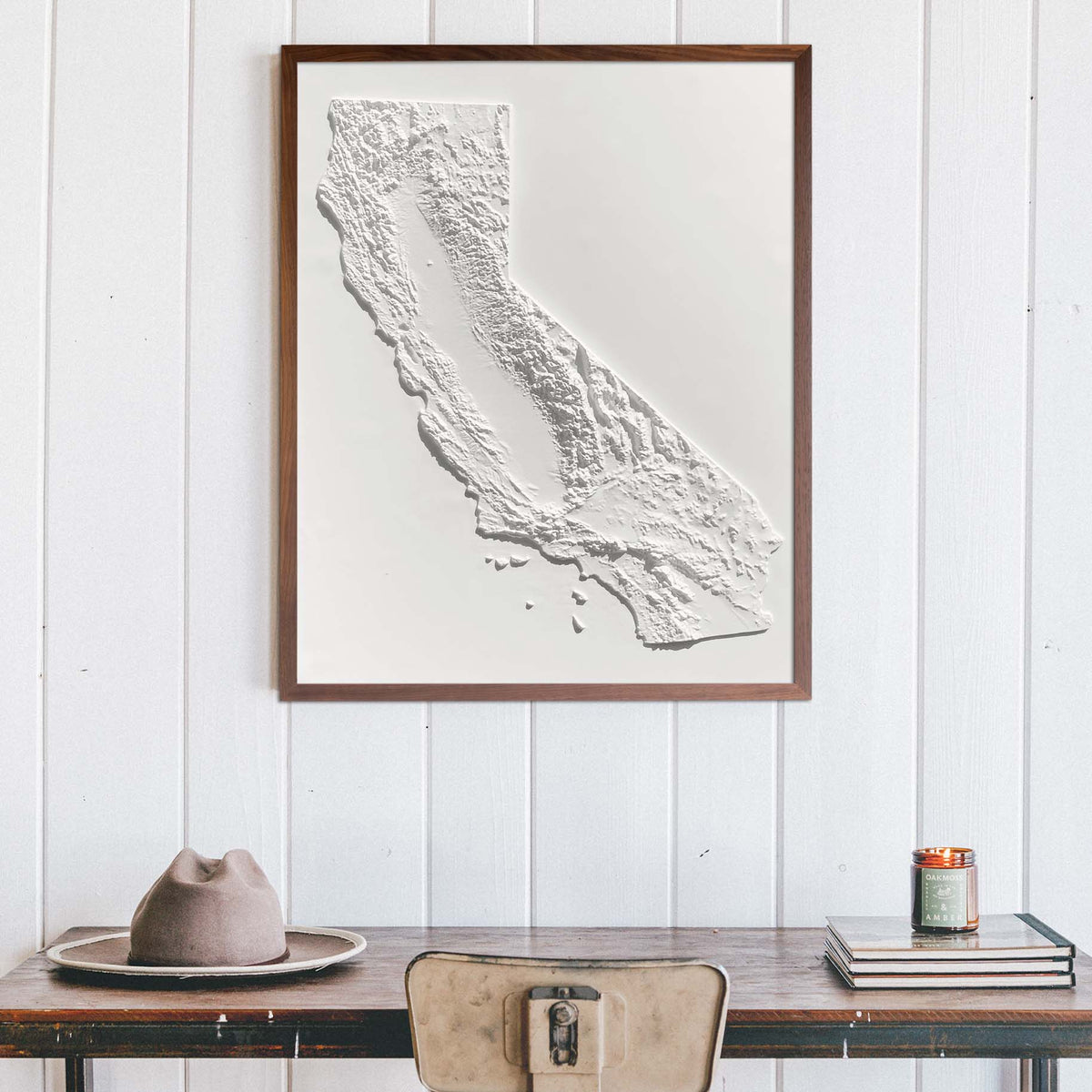 3D California Raised Relief Map Muir Way