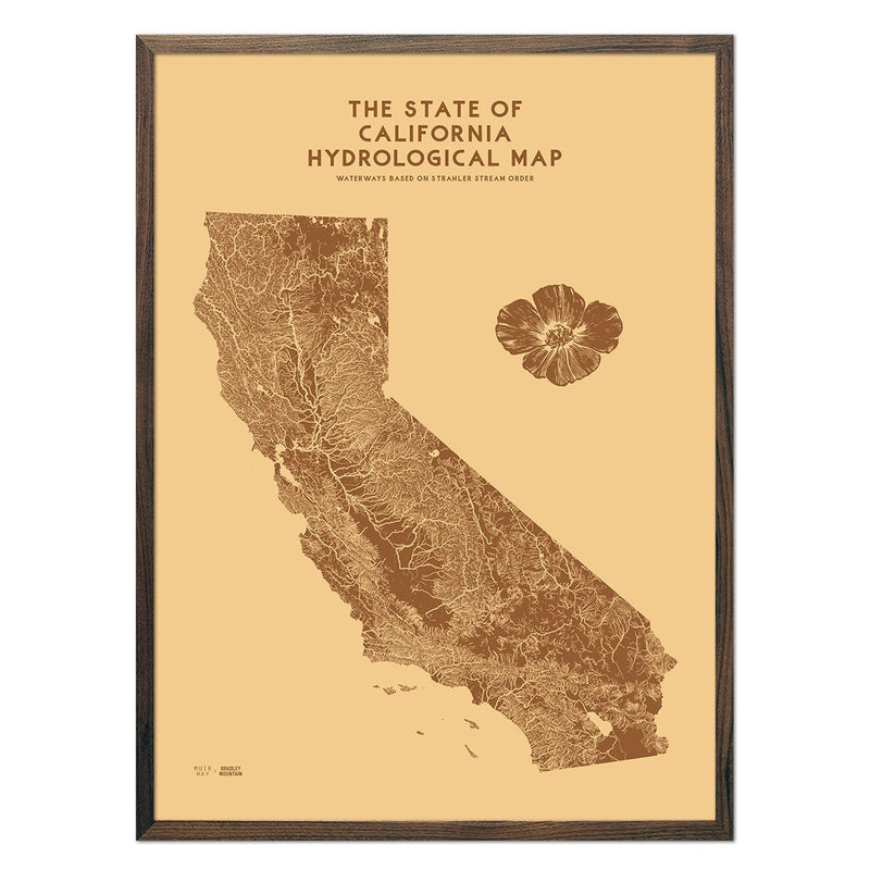 California Hydrological Map – Desert Tan - Muir Way - 
