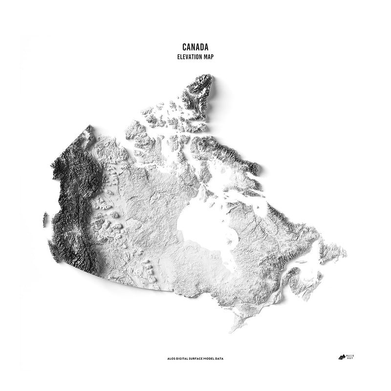 Canada Elevation Map - Muir Way - Elevation