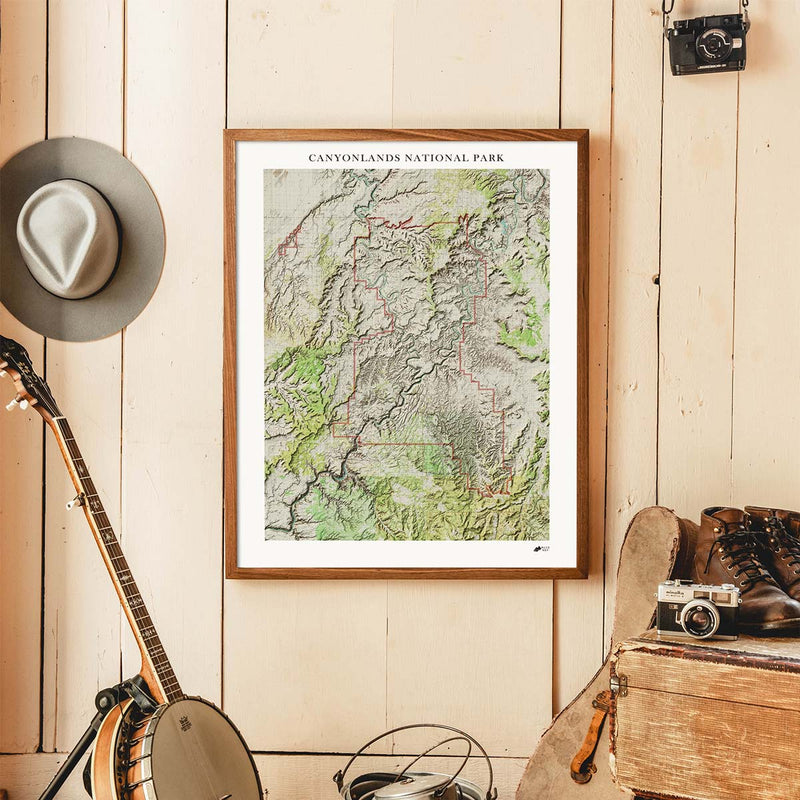 Canyonlands Shaded Relief Map - Muir Way - Relief Series