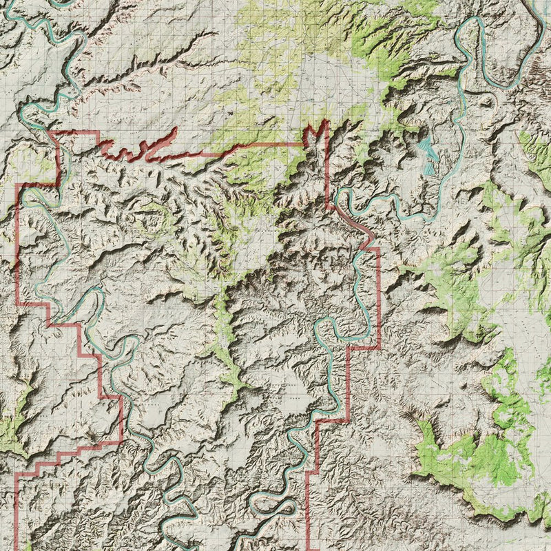 Canyonlands Shaded Relief Map - Muir Way - Relief Series
