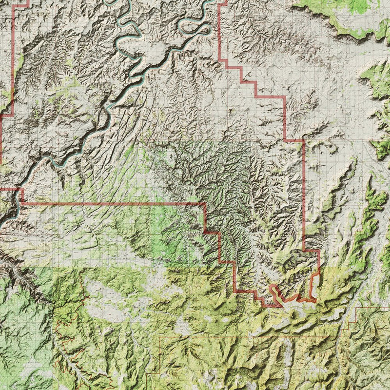 Canyonlands Shaded Relief Map - Muir Way - Relief Series