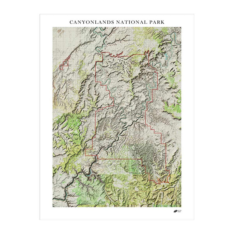 Canyonlands Shaded Relief Map - Muir Way - Relief Series