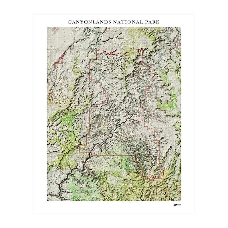 Canyonlands Shaded Relief Map - Muir Way - Relief Series