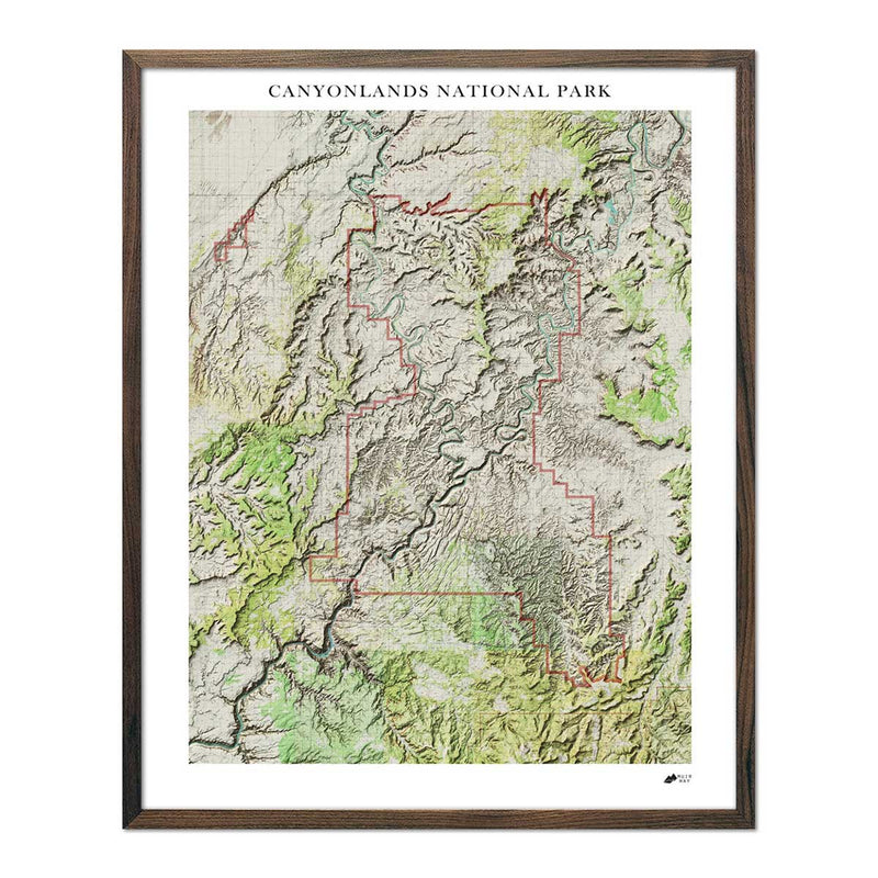 Canyonlands Shaded Relief Map - Muir Way - Relief Series