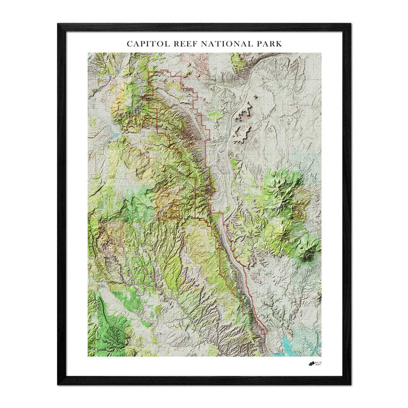 Capitol Reef Shaded Relief Map - Muir Way - Relief Series