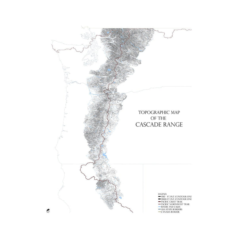 Cascade Range Map - Muir Way - Range Series