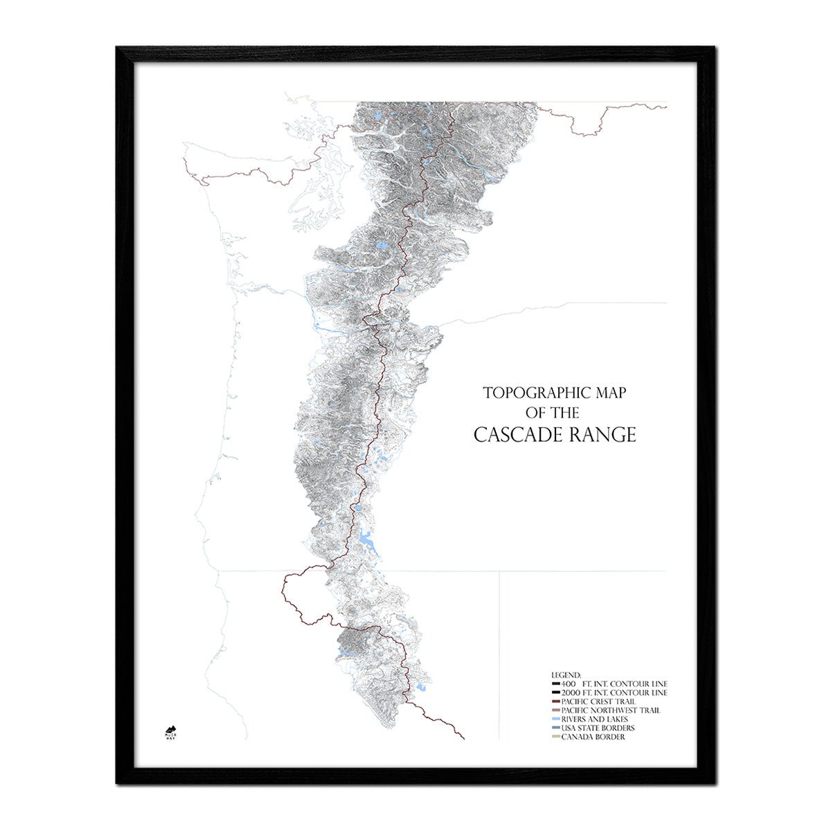 High Range Map Cascade Range Physical Map