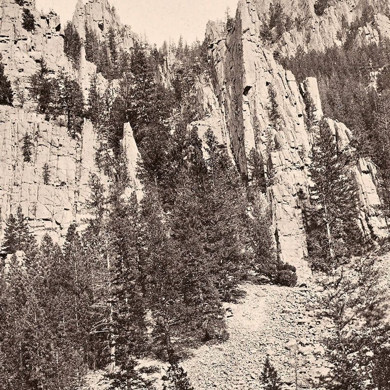 Castellated Walls of Gallatin Canyon, Yellowstone 1873 - Muir Way - Photograph