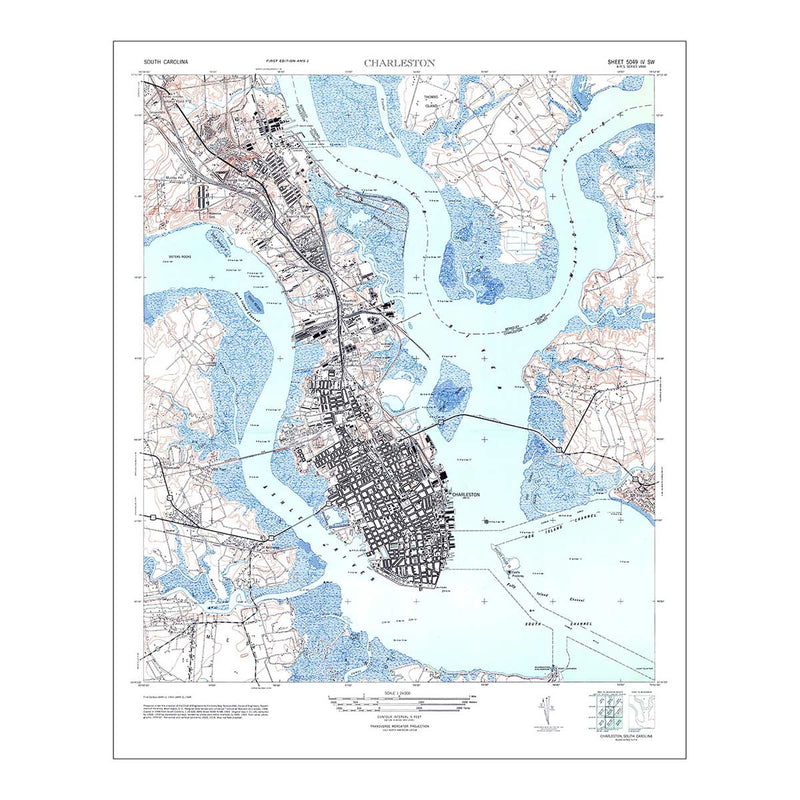 Charleston, SC 1948 USGS Map - Muir Way - Vintage Map