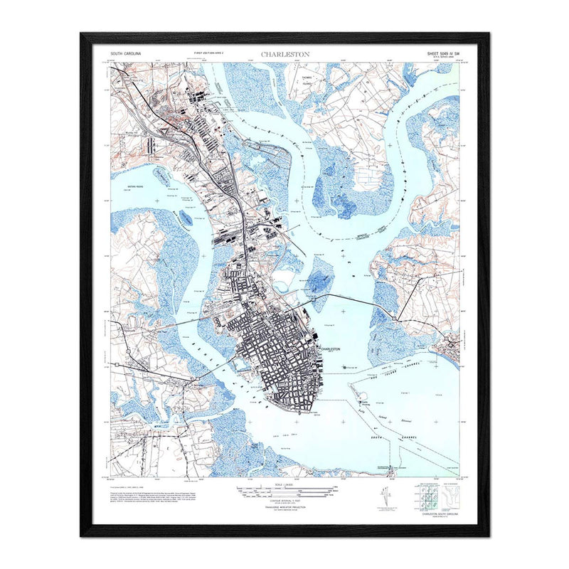 Charleston, SC 1948 USGS Map - Muir Way - Vintage Map