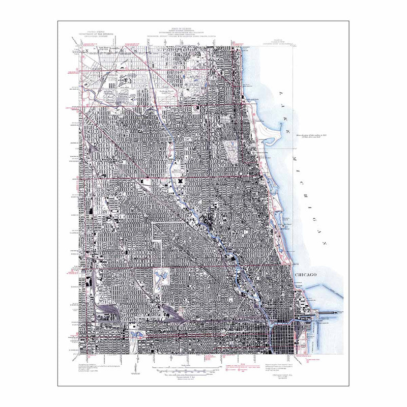 Chicago, IL 1939 USGS Map - Muir Way - Vintage Map