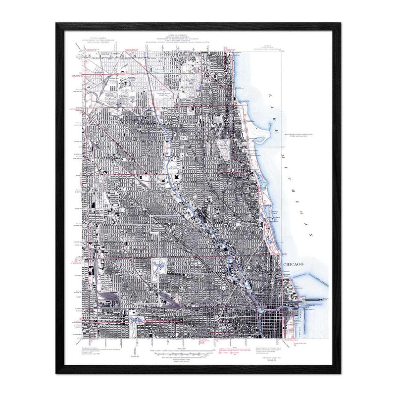 Chicago, IL 1939 USGS Map - Muir Way - Vintage Map