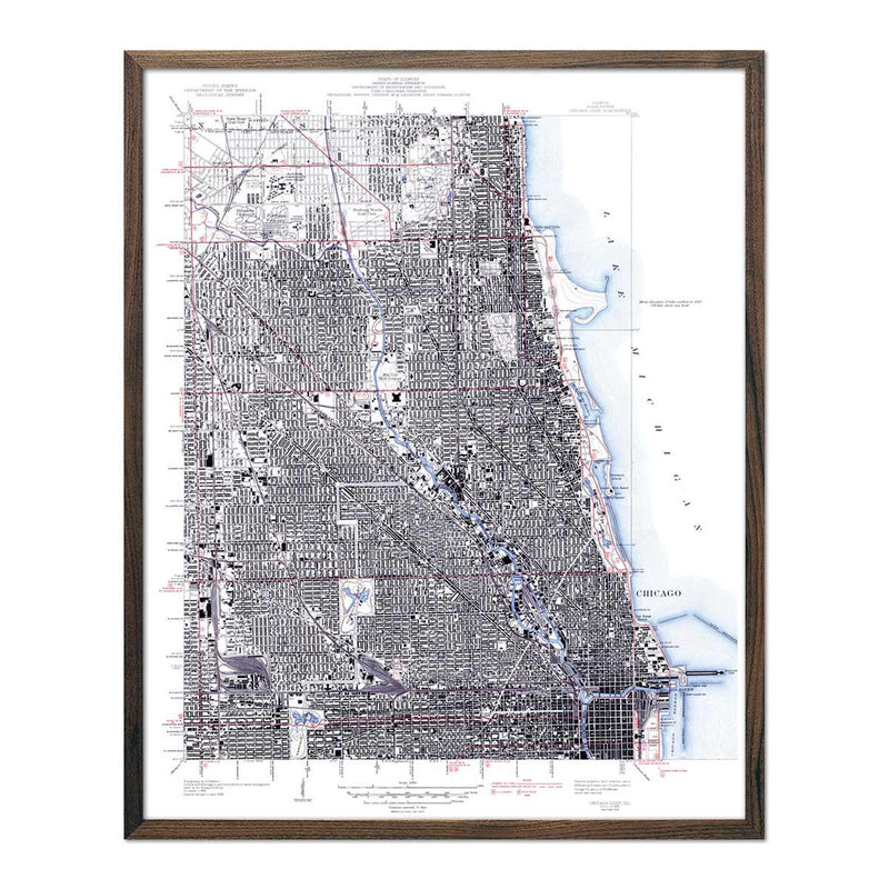 Chicago, IL 1939 USGS Map - Muir Way - Vintage Map