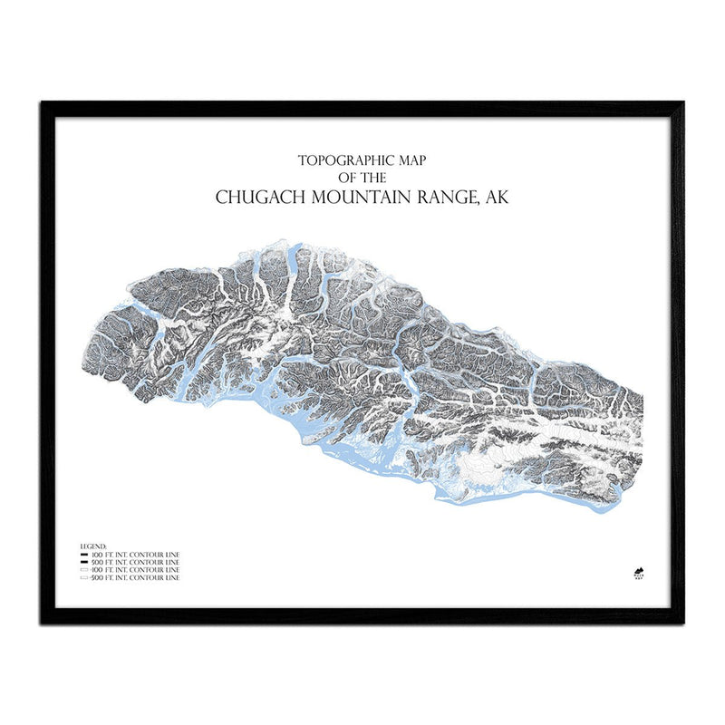 Chugach Mountain Range, AK Map - Muir Way - Range Series
