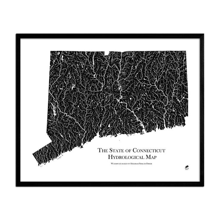 Connecticut Hydrology Series Map | Map of rivers, streams & more – Muir Way