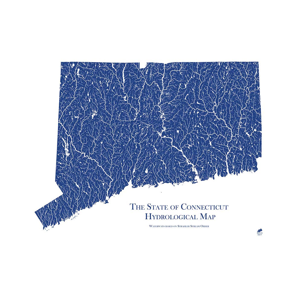 Ct Utility Map Connecticut Hydrology Series Map | Map of rivers, streams & more – Muir Way