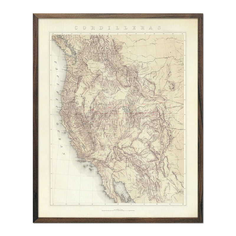 Cordilleras 1876 Topographic Map - Muir Way - Vintage Map
