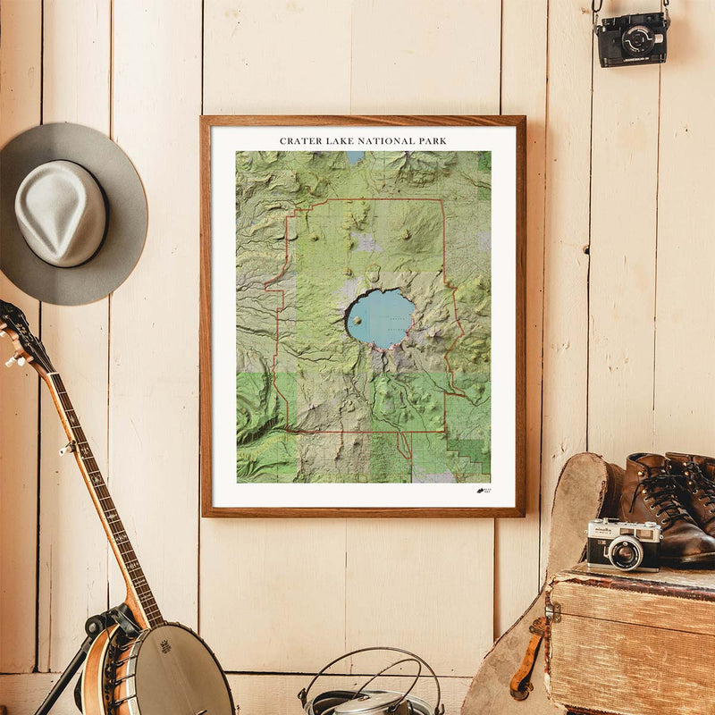 Crater Lake Shaded Relief Map - Muir Way - Relief Series