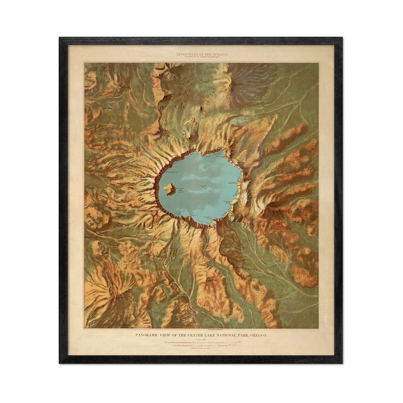Crater Lake National Park Map 1914 - Muir Way - Vintage Map