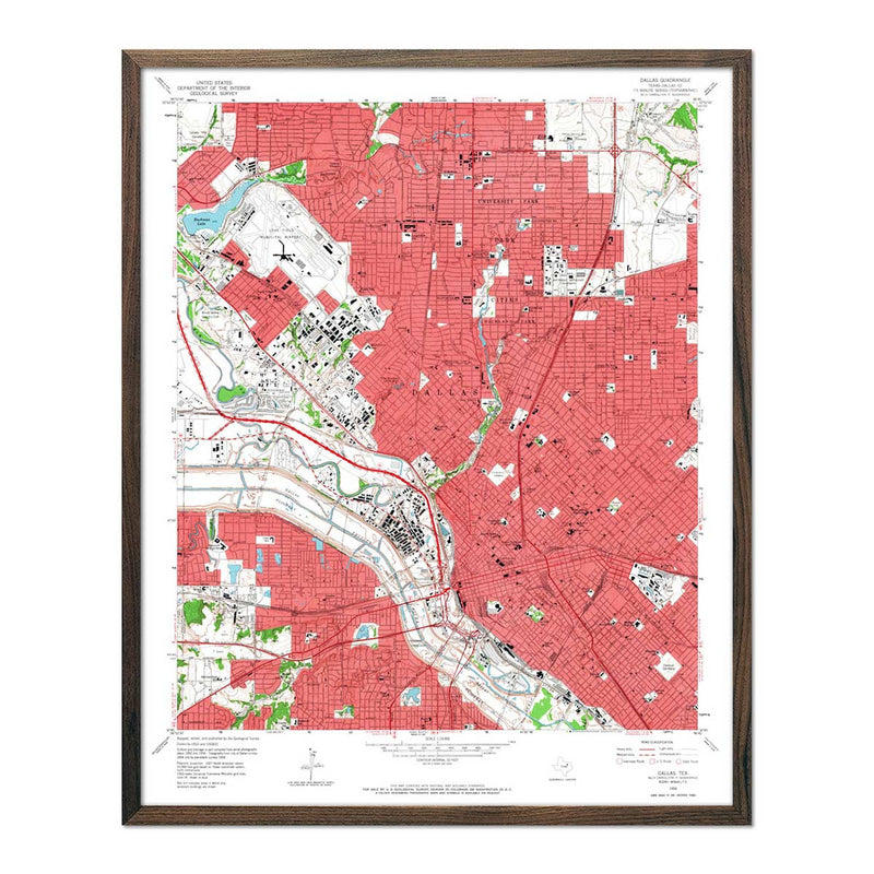 Dallas, TX 1958 USGS Map - Muir Way - Vintage Map