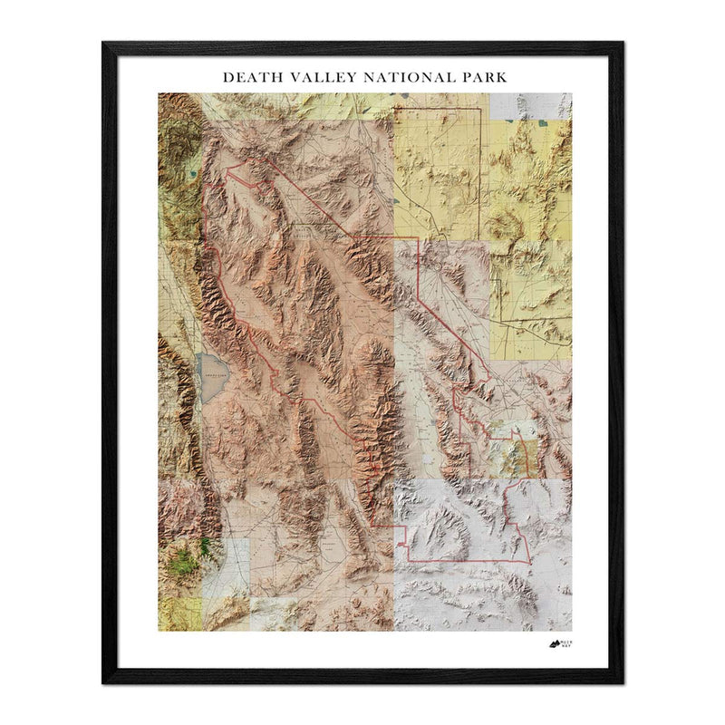 Death Valley Shaded Relief Map - Muir Way - Relief Series