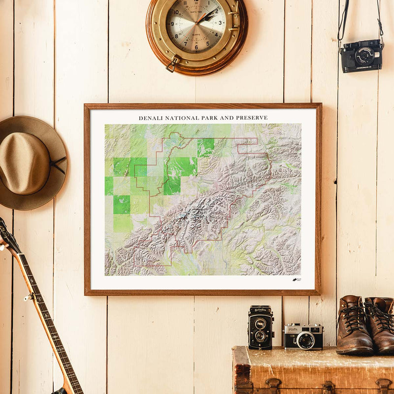 Denali Shaded Relief Map - Muir Way - Relief Series