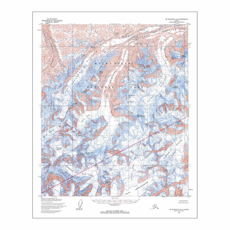 Denali National Park Map 1954