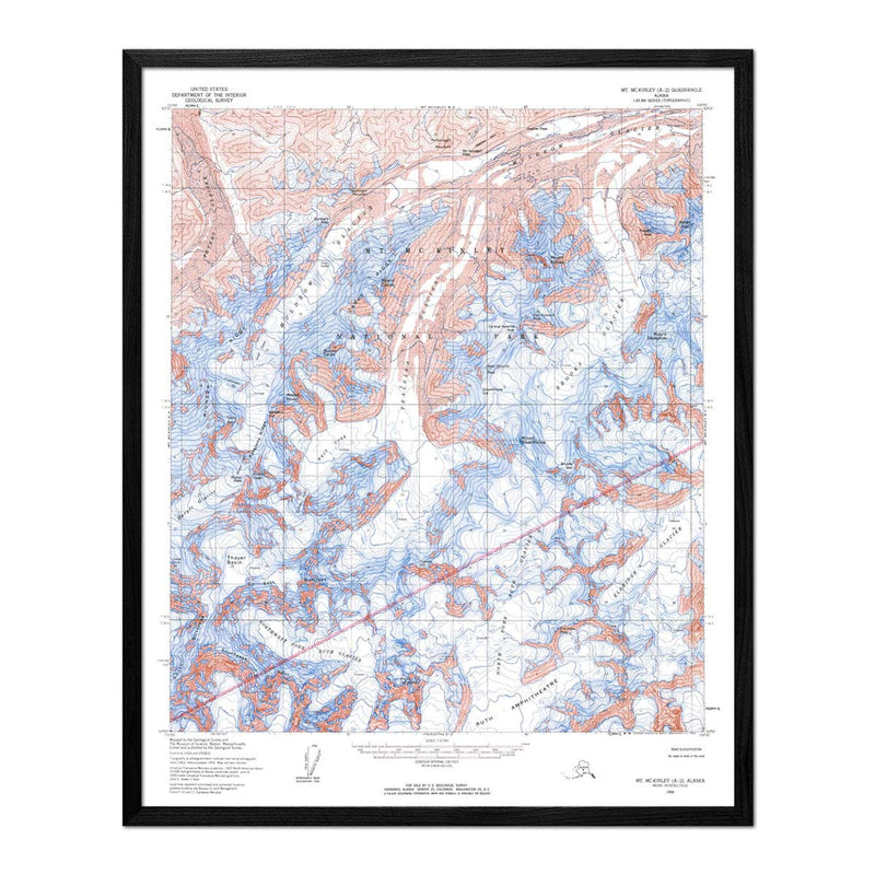 Denali National Park 1954 USGS Map - Muir Way - Vintage Map