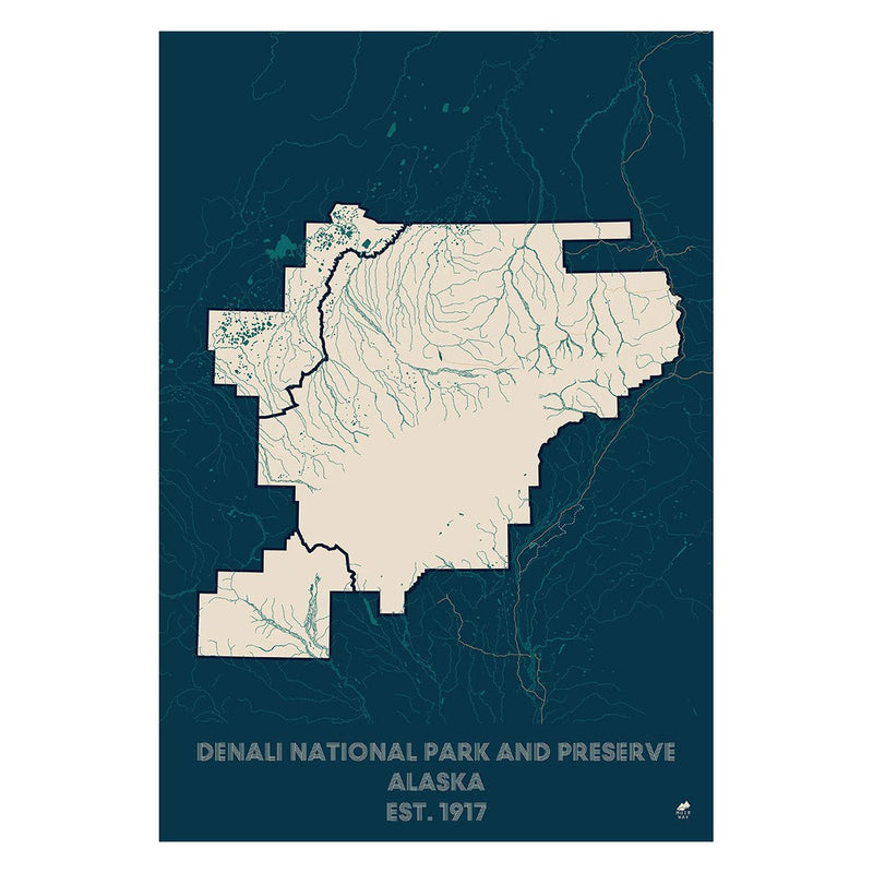 Denali National Park and Preserve Map - Muir Way - National Park