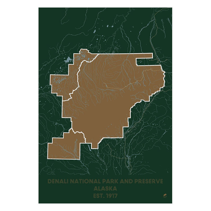 Denali National Park and Preserve Map - Muir Way - National Park