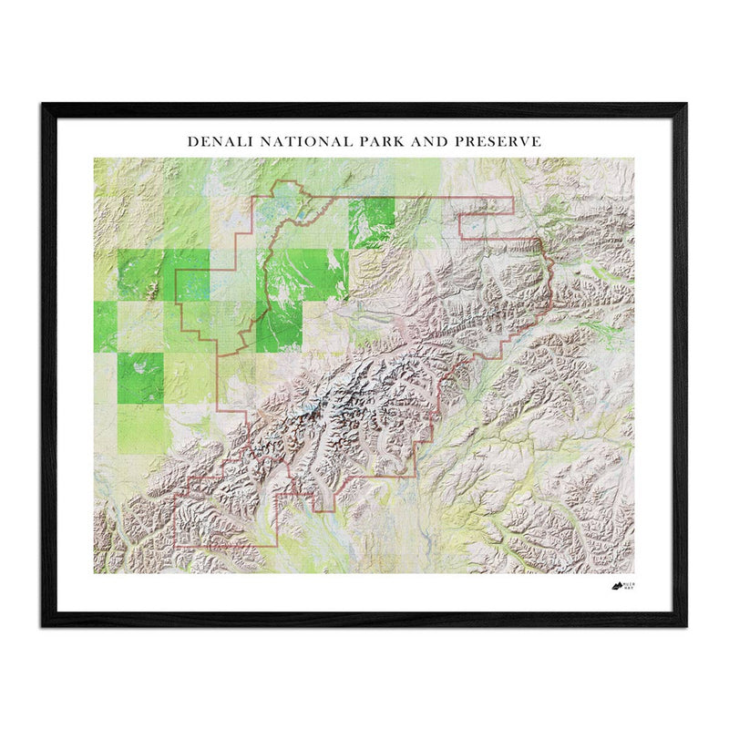 Denali Shaded Relief Map - Muir Way - Relief Series