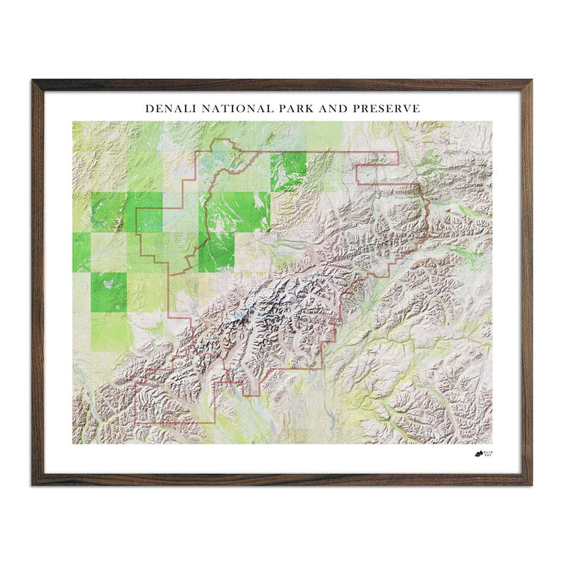 Denali Shaded Relief Map - Muir Way - Relief Series