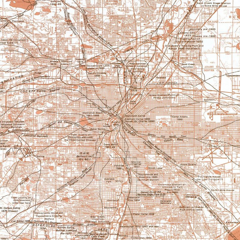 Denver Trails, CO 1976 USGS Map - Muir Way - Vintage Map