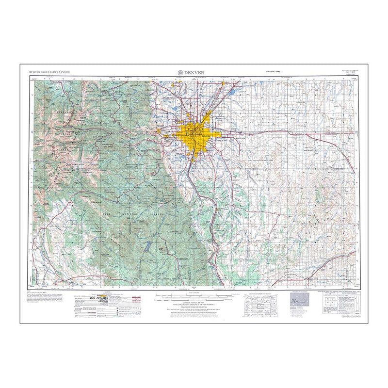 Denver, CO 1953 USGS Map - Muir Way - Vintage Map