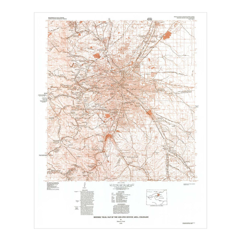 Denver Trails, CO 1976 USGS Map - Muir Way - Vintage Map