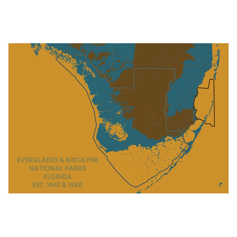 Everglades and Biscayne National Parks Map - Muir Way - National Park