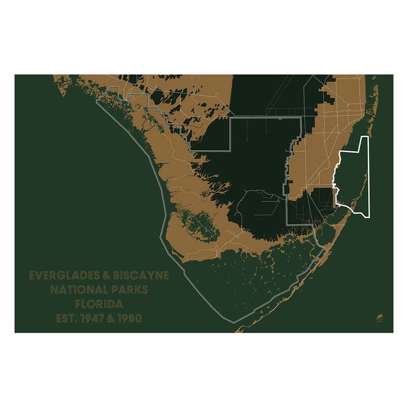 Everglades and Biscayne National Parks Map - Muir Way - National Park