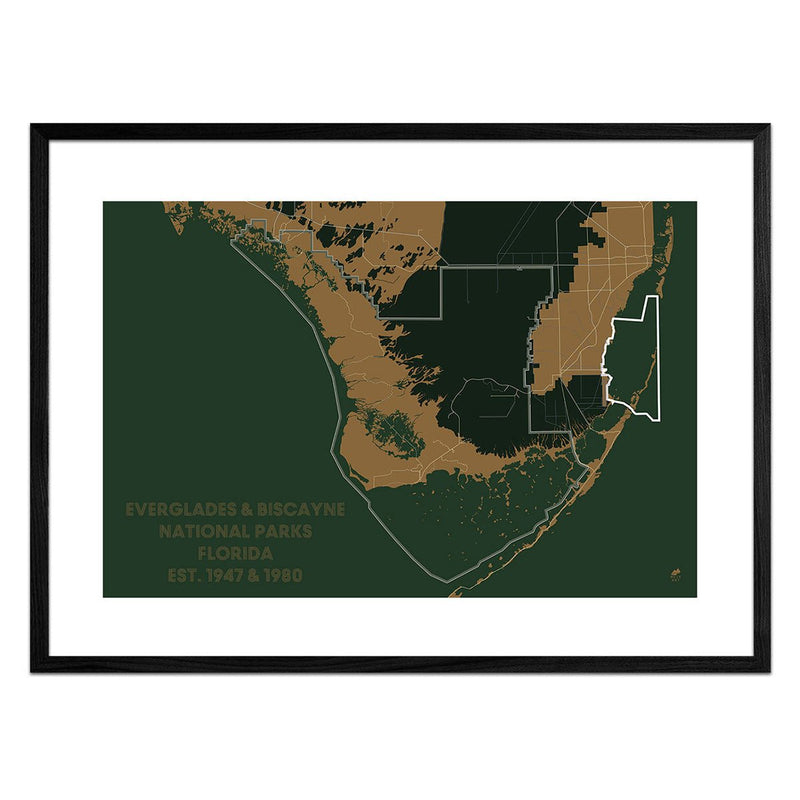 Everglades and Biscayne National Parks Map - Muir Way - National Park