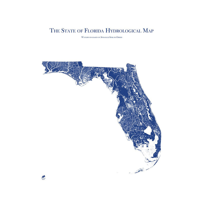 Florida Hydrology Series Map | Map of rivers, streams & more - Muir Way