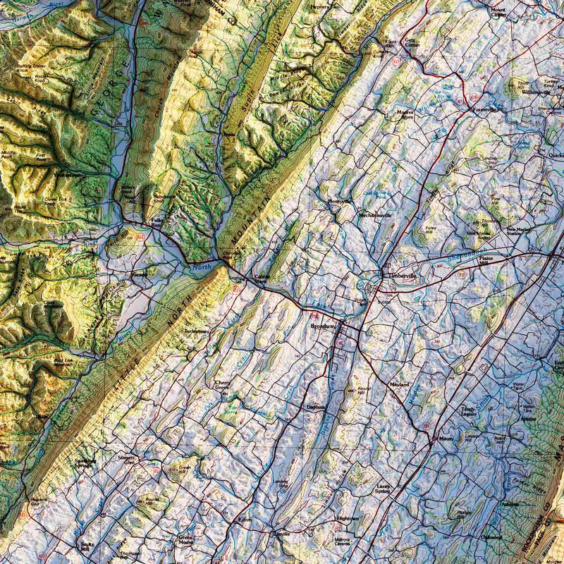 Shenandoah National Park 1986 Shaded Relief Map - Muir Way - Vintage Relief